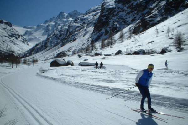 Sci di fondo su pista a Cogne Valnontey