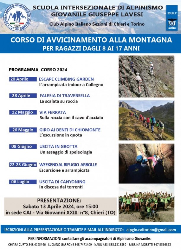 CORSO DI AVVICINAMENTO ALLA MONTAGNA PER RAGAZZI 